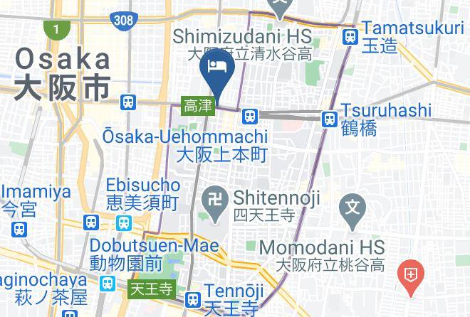 Osaka City Tennoji Ward - Hotel Sakura Maps