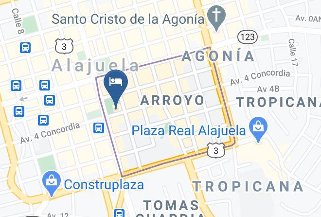 Alajuela - Hotel Santamaria Maps