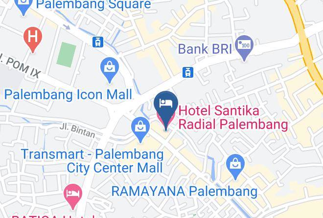 Palembang - Hotel Santika Radial Palembang Maps