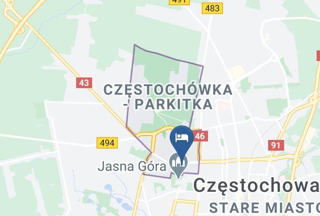 Czestochowa - Hotel Sekwana Maps