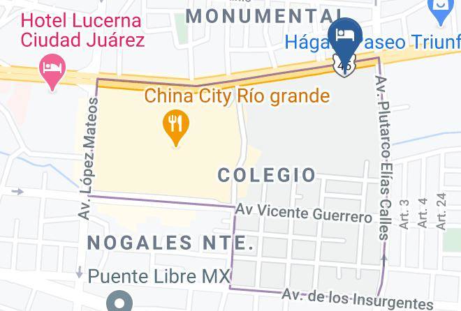 Juarez - Hotel Suites El Paseo Maps