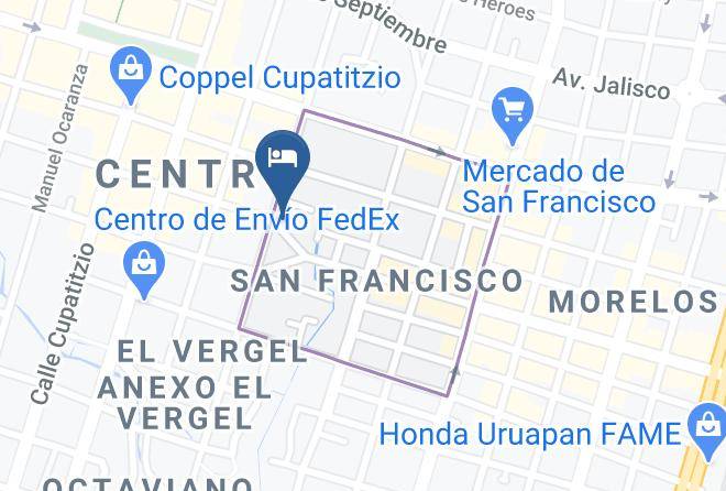 Uruapan - Hotel Suites Las Casitas Maps