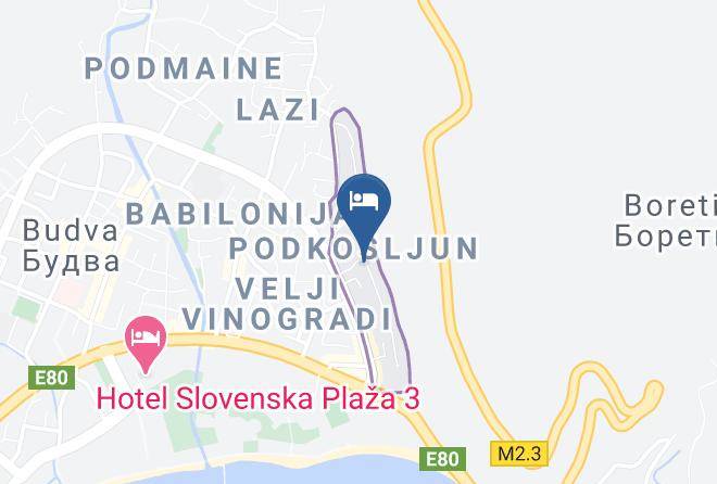 Budva - Hotel Tate Maps