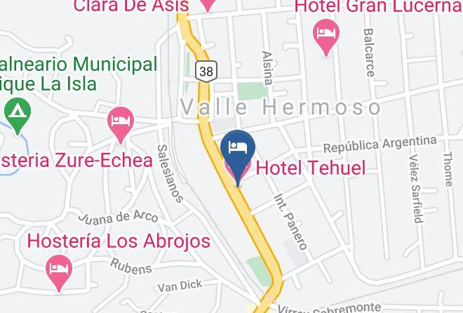 Punilla Department - Hotel Tehuel Maps