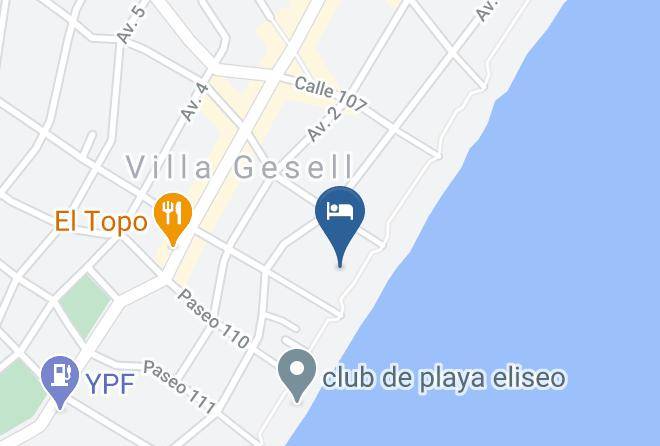 Villa Gesell - Hotel Tejas Rojas Maps