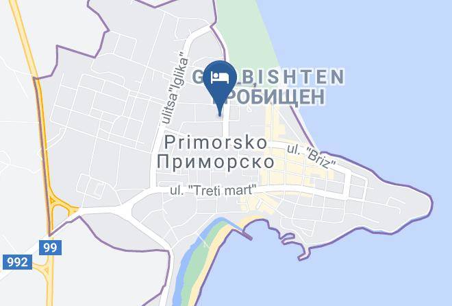 Hotel Tishina Map - Burgas - Primorsko