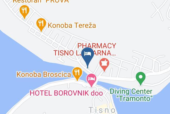 Tijesno - Hotel Tisno Maps
