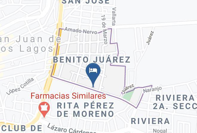 San Juan De Los Lagos - Hotel Topacio Maps