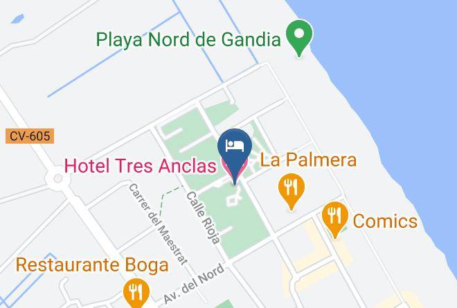 Valencia - Hotel Tres Anclas Maps