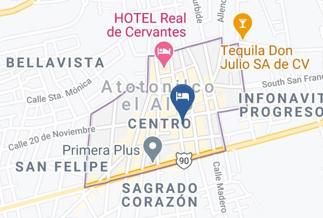 Atotonilco El Alto - Hotel Via Real Boutique Maps