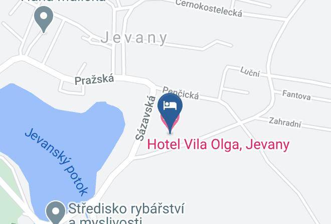 Prague East - Hotel Vila Olga Jevany Maps