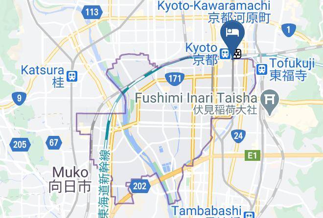 Kyoto City Minami Ward - Hotel Vischio Kyoto Maps