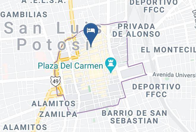San Luis Potosi Old Town - Hotel Y Banos La Sirena Maps