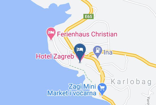 Karlobag - Hotel Zagreb Maps