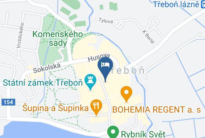 Jindrichuv Hradec - Hotel Zlata Hvezda Trebon Maps
