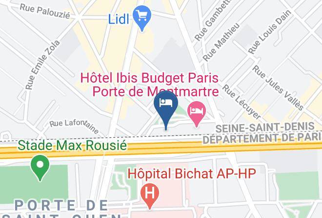 Seine St Denis - Hotel F1 Paris Porte De Montmartre Maps