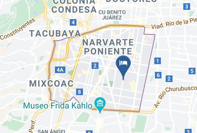 Benito Juarez - Hotel Motel Piramides Narvarte Maps