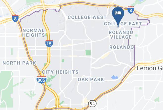 San Diego - Howard Johnson By Wyndham San Diego State University Area Maps