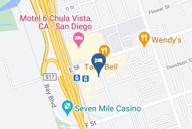 Howard Johnson Chula Vista Suites Hotel Map