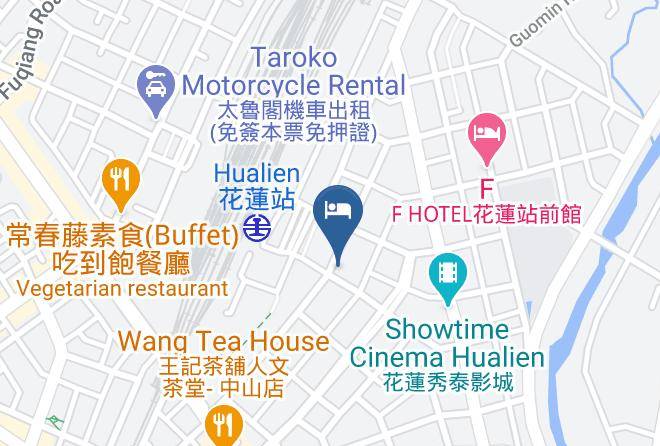 Hualien Wow Youth Hostel Mapa - Taiwan - Hualiennty