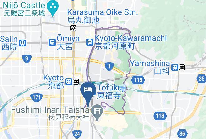 Kyoto City Higashiyama Ward - Inarian Toba Maps