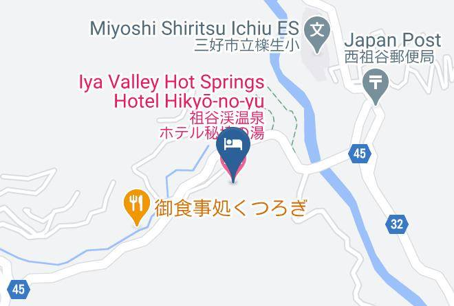 Miyoshi City - Iya Valley Hot Springs Hotel Hikyo No Yu Maps
