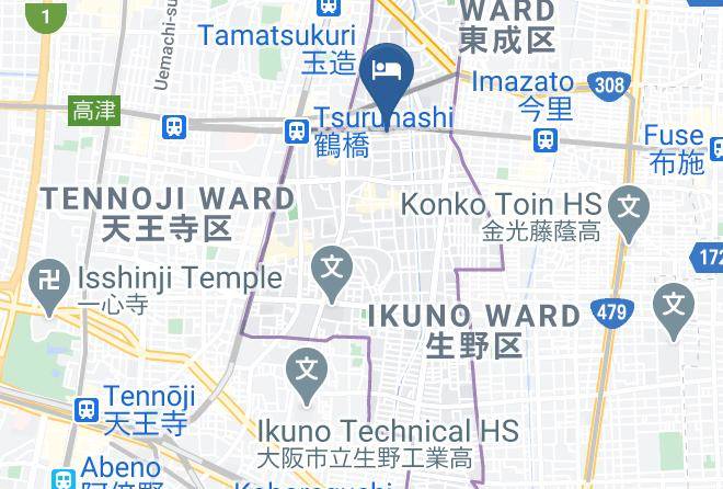 Osaka City Ikuno Ward - Jakotel Tsuruhashi Maps