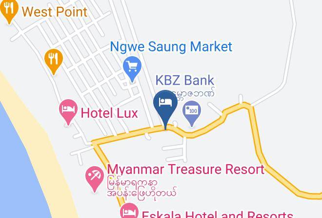 Joker Guest House Ngwe Saung Map - Ayeyarwady - Pathein