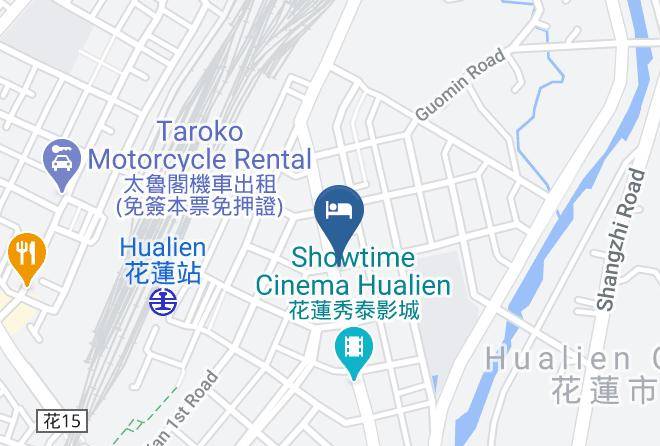 Justwalk Hostel Mapa - Taiwan - Hualiennty