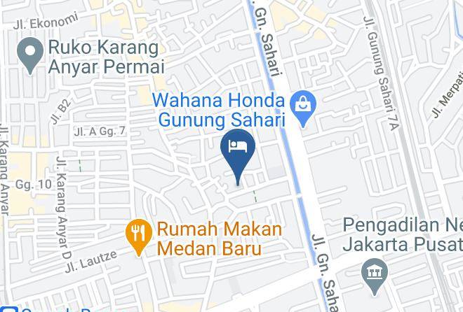Central Jakarta - Kamar Keluarga Kartini Maps