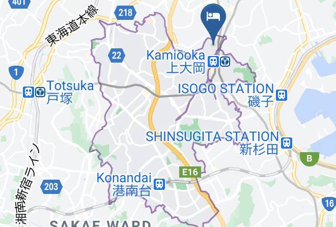 Yokohama City Konan Ward - Kamiooka Sk Hotels Maps
