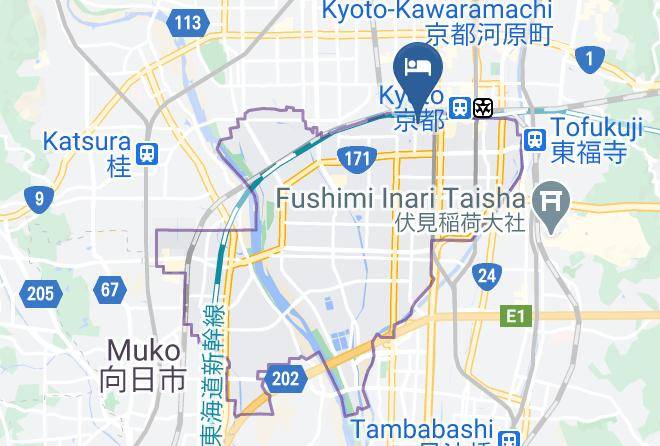 Kyoto City Minami Ward - Kamon Inn Toji Maps