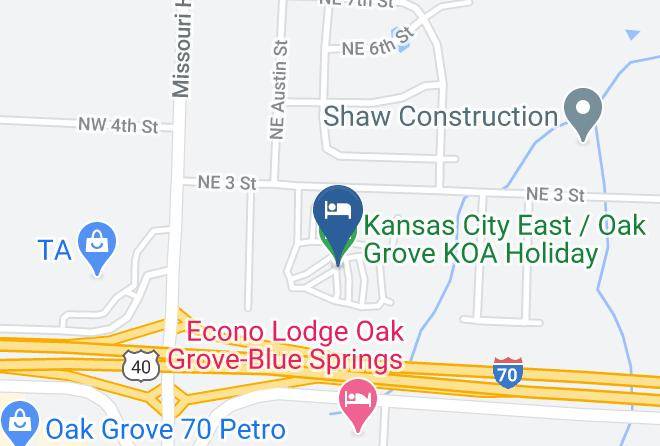 Kansas City East Oak Grove Koa Holiday Map
