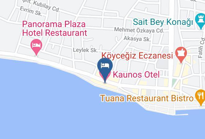 Koycegiz - Kaunos Otel Maps