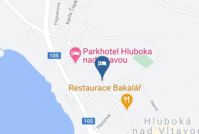 Ubytovani & Kavarna Cetnicka Stanice Hluboka Nad Vltavou Map