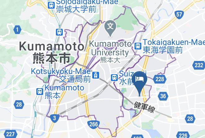 Kumamoto City Chuo Ward - Kenchomae Green Hotel Maps