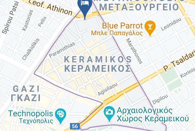 Central Athens - Kerameikos Acropolis In Walking Distance Maps