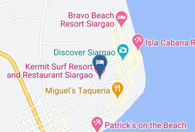 Surigao Del Norte - Kermit Surf Resort And Restaurant Siargao Maps