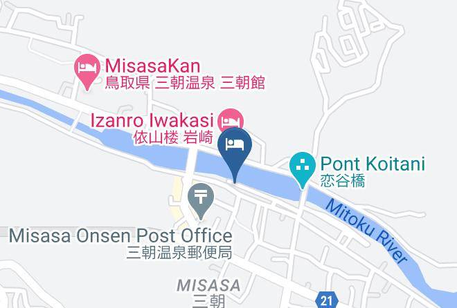 Misasa Towntohaku District - Kiya Inn Maps