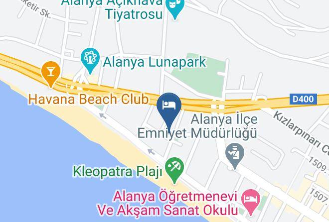Kleopatra Ada Hotel Map - Antalya - Alanya