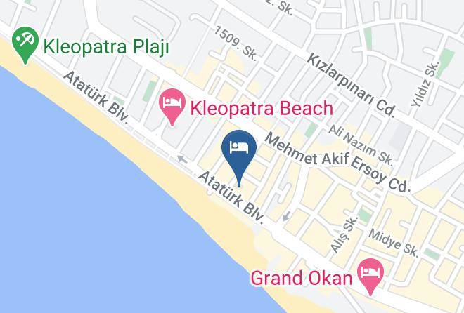 Kleopatra Beach Yildiz Otel Restaurant Map
