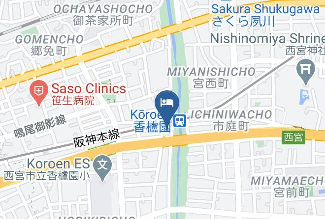 Nishinomiya City - Kobe Leisure Hotel U's Koroen Maps