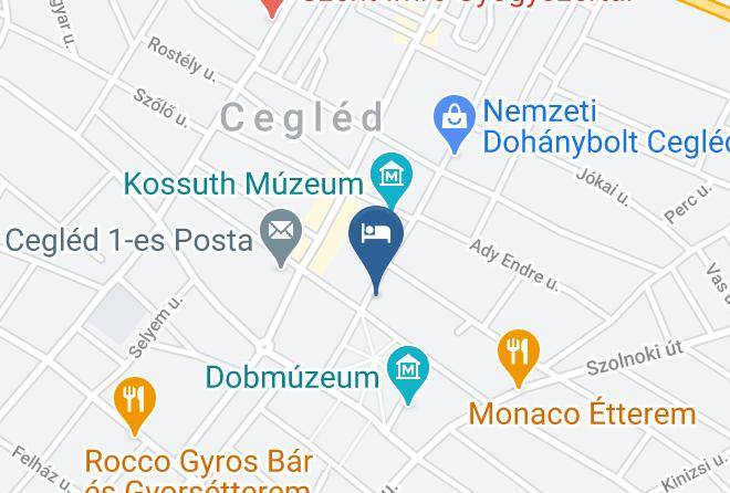 Cegled - Kossuth Hotel And Restaurant Maps
