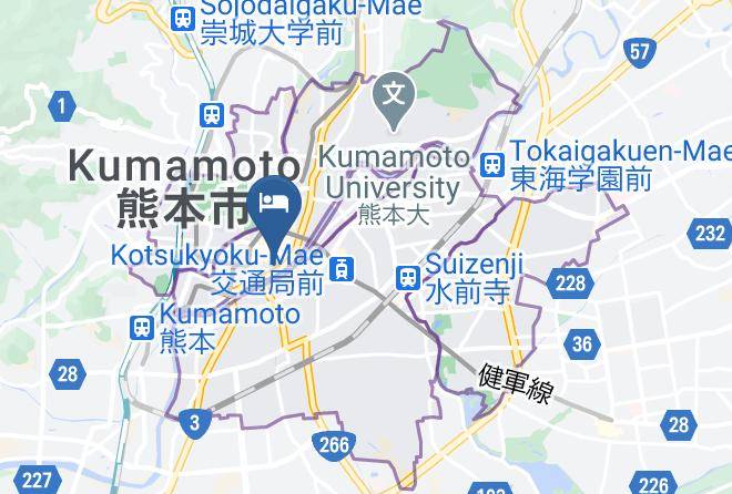 Kumamoto City Chuo Ward - Kumamoto Capsule Hotel Maps