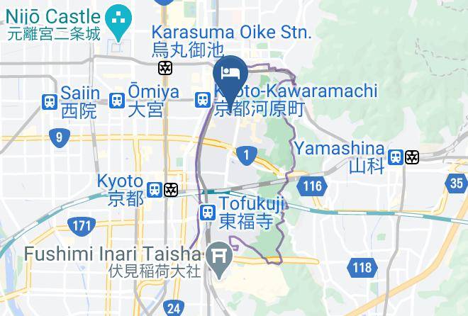 Kyoto City Higashiyama Ward - Kumo Machiya Gion Maps