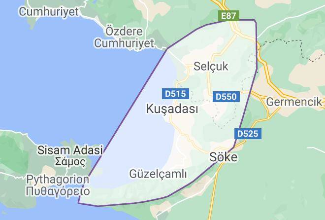 Kusadasi - Kusadasi Tatil Evim Maps