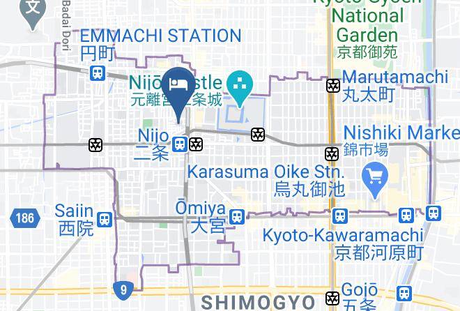 Kyoto City Nakagyo Ward - Kyogura Bettei Nijo Maps