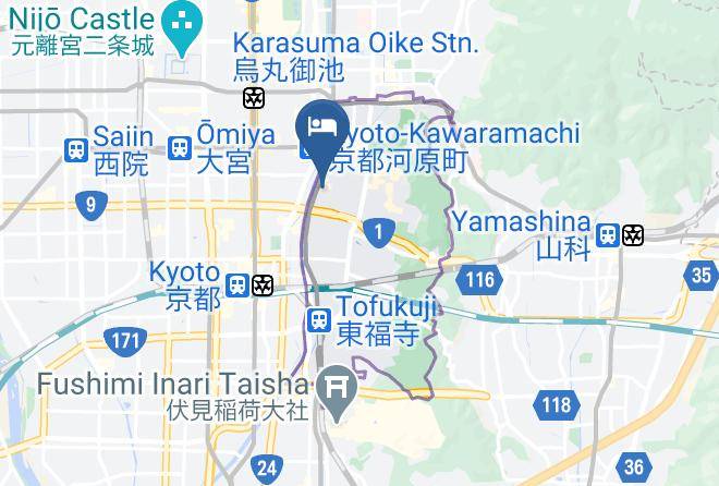 Kyoto City Higashiyama Ward - Kyomachiya Maiko Miyakawasuji Maps
