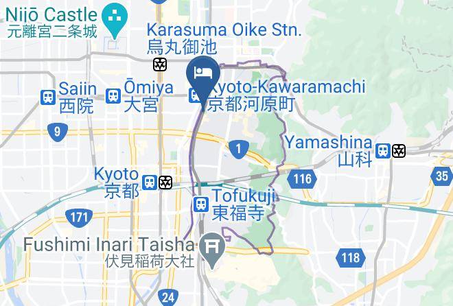 Kyoto City Higashiyama Ward - Kyonokoyado Miyagawacho Yoshii Maps