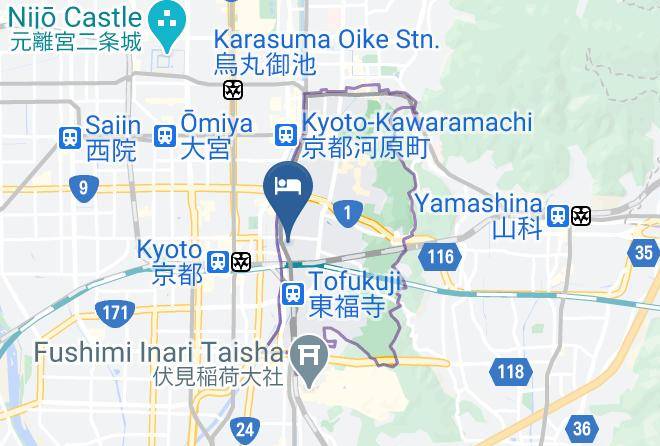 Kyoto City Higashiyama Ward - Kyoto Tachibanaya Nanajo Kamogawa Maps